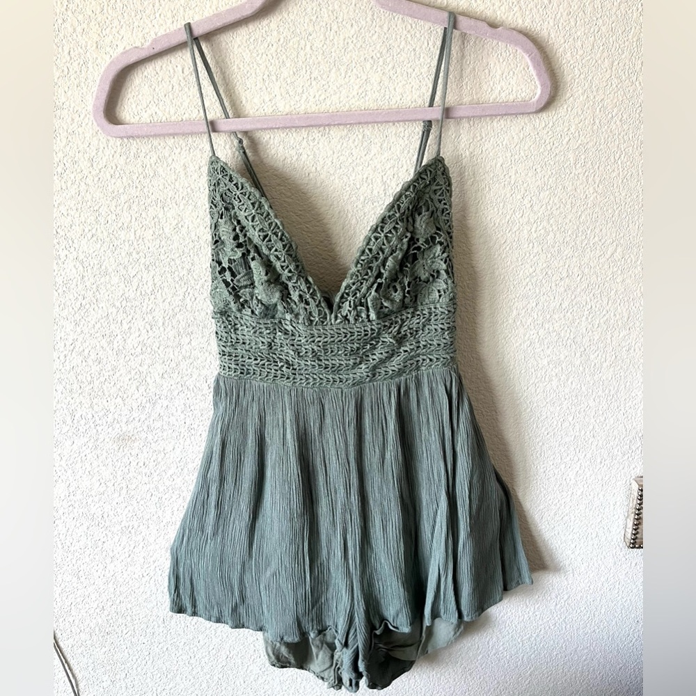 ILLA ILLA Boutique Green Lace Romper